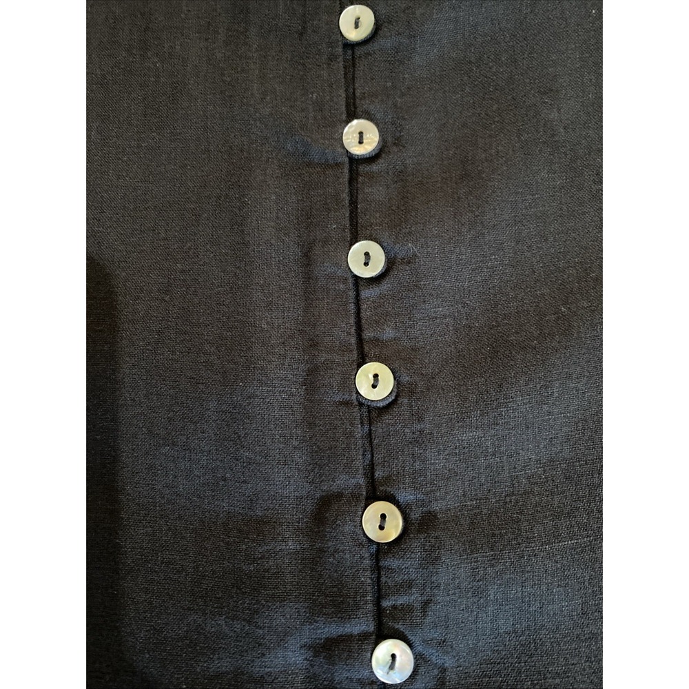Oysho 100% Linen Dress Size Medium Black Knee Length Sundress Beach Resort - Picture 7 of 12